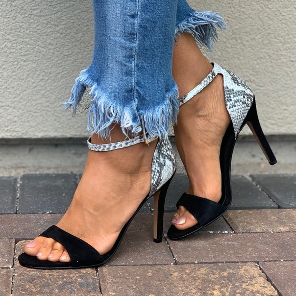 Genuine Calf Hair Leopard Print Heel Sandal - Picture 2 of 8